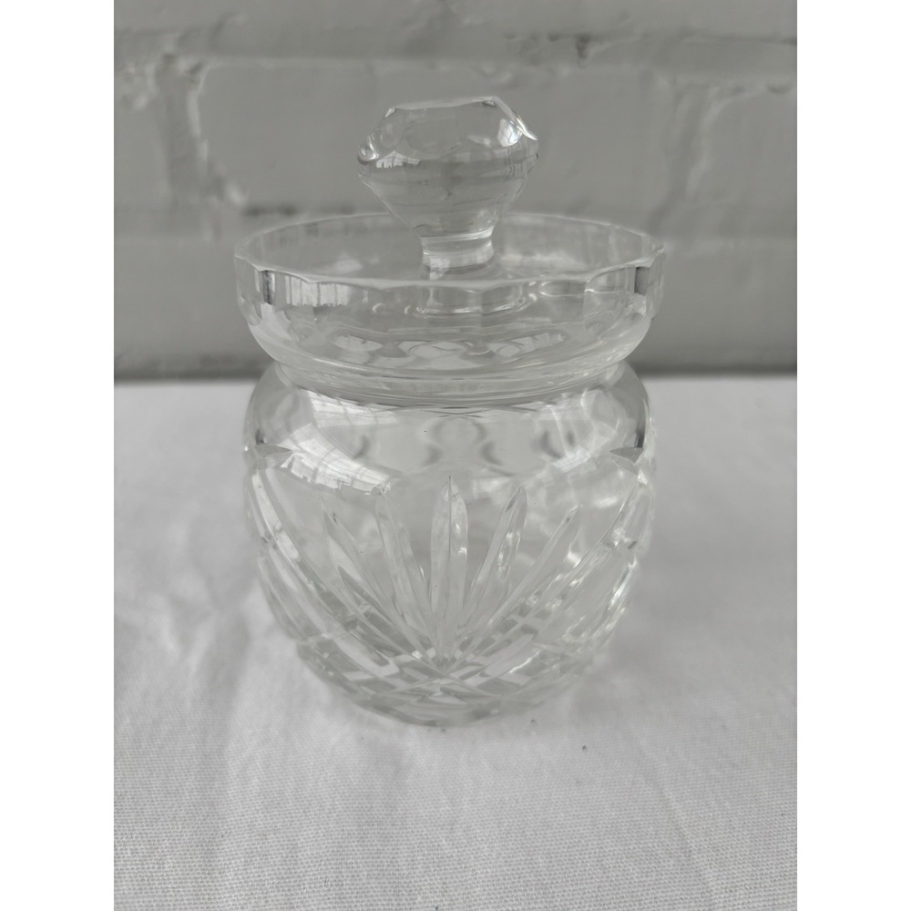 Vintage Irish Galway Cut Crystal Glass Lidded Sugar/Condiment Jar